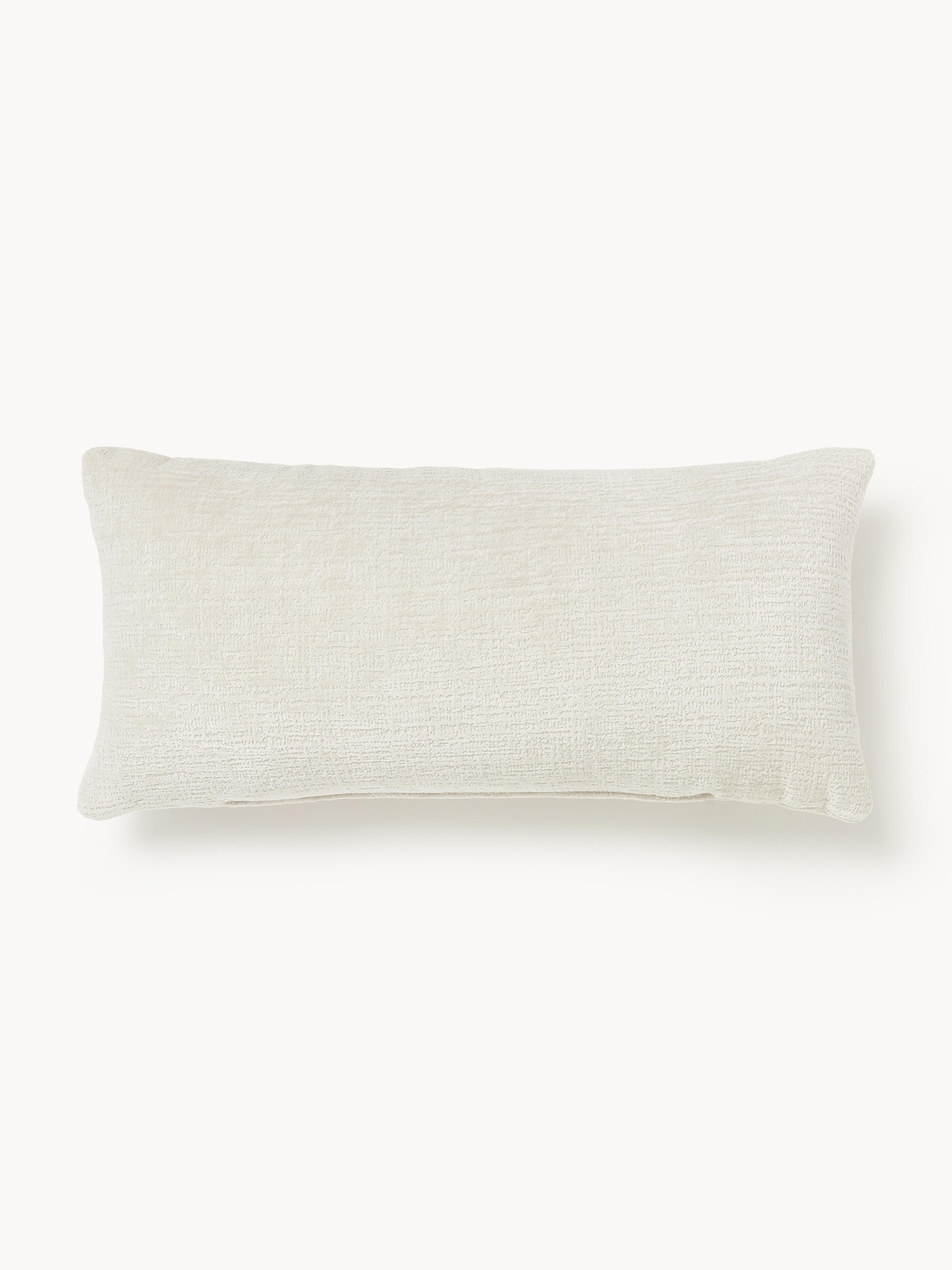 Westwing Collection Sofia sofa cushion, Velvety woven fabric Off White