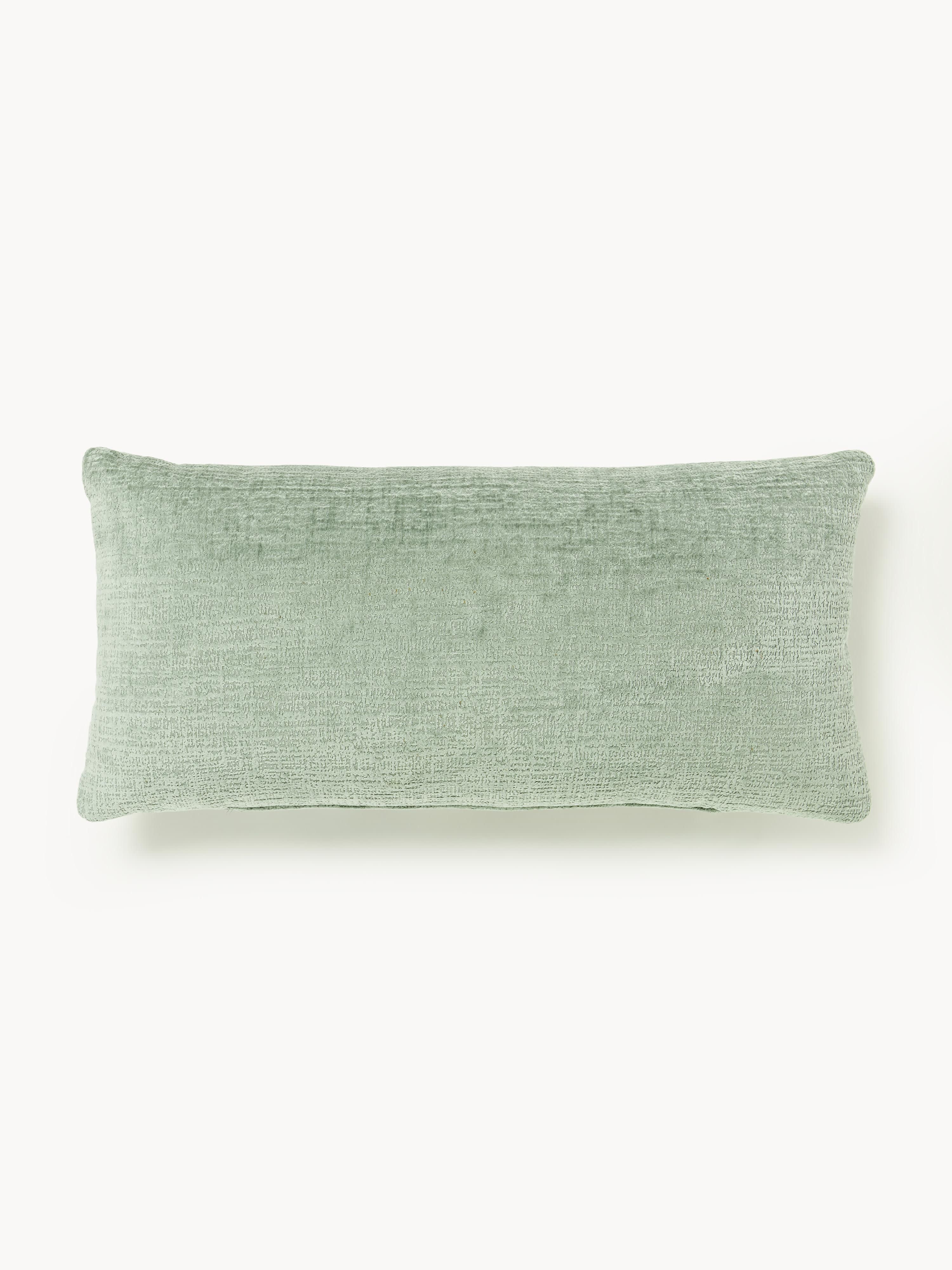 Westwing Collection Sofia sofa cushion, Velvety woven fabric sage green