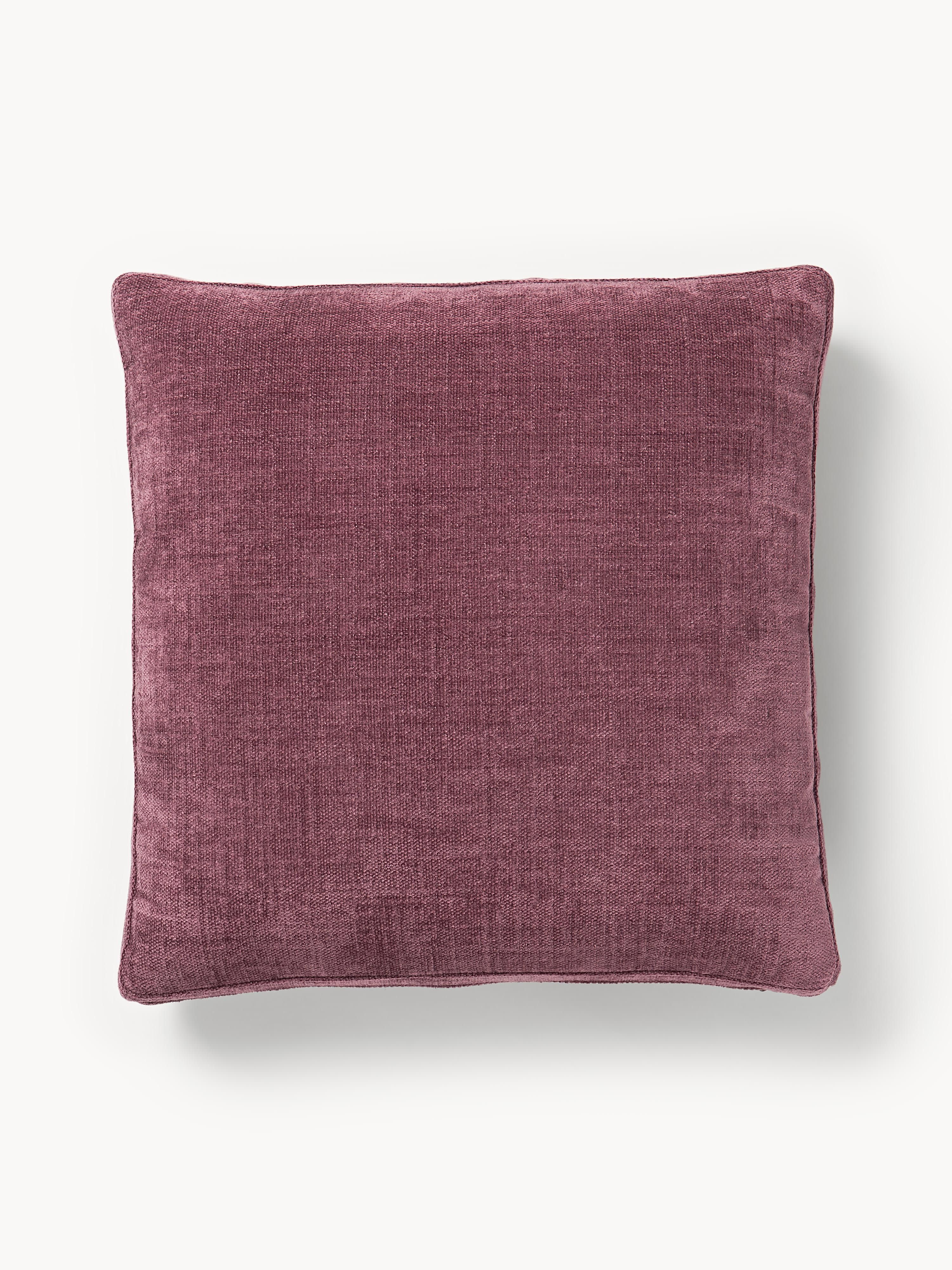 Westwing Collection Tribeca sofa cushions, Chenille Aubergine