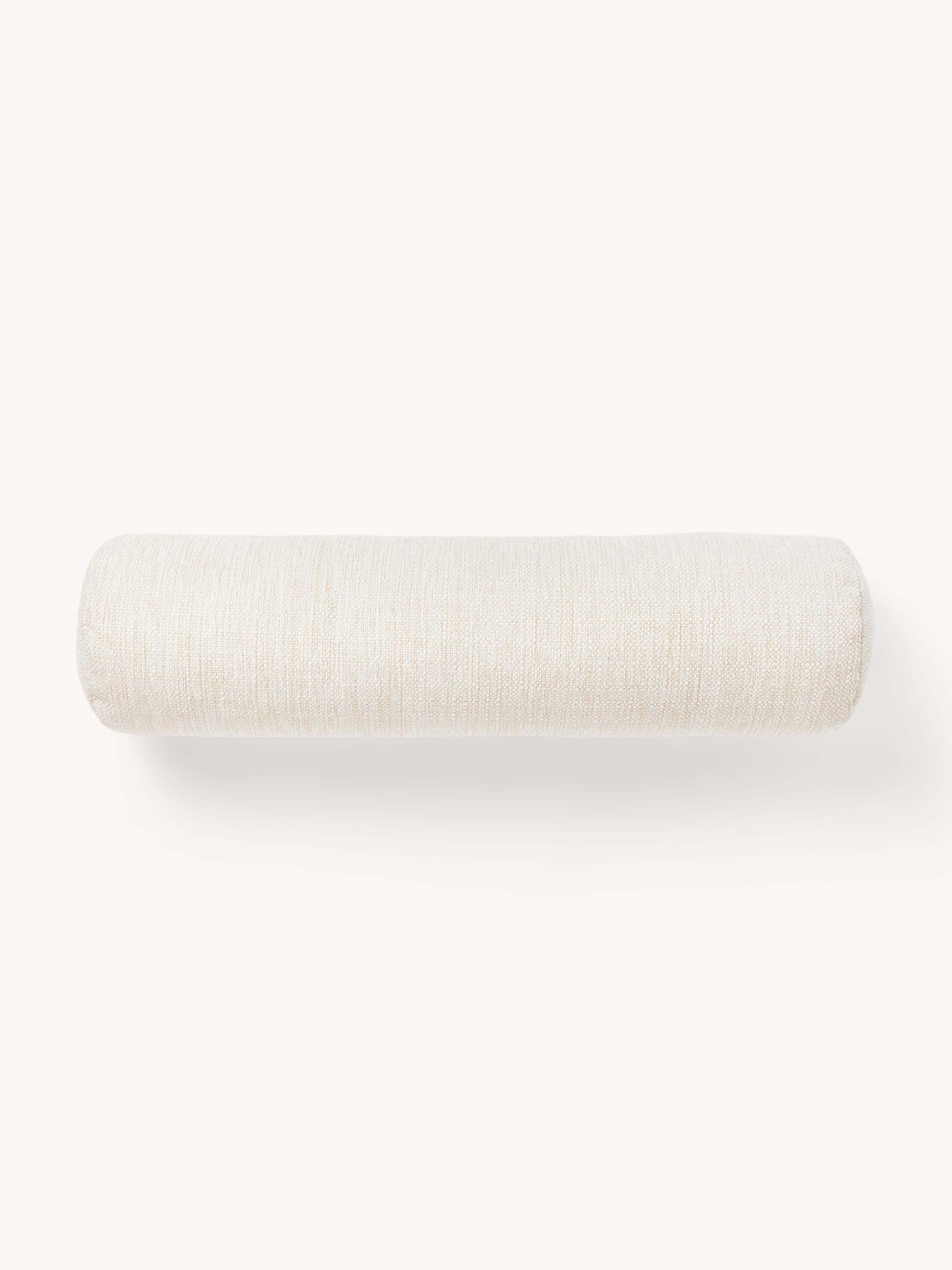 Westwing Collection Sofia sofa neck roll, Coarsely woven woven fabric, cream white