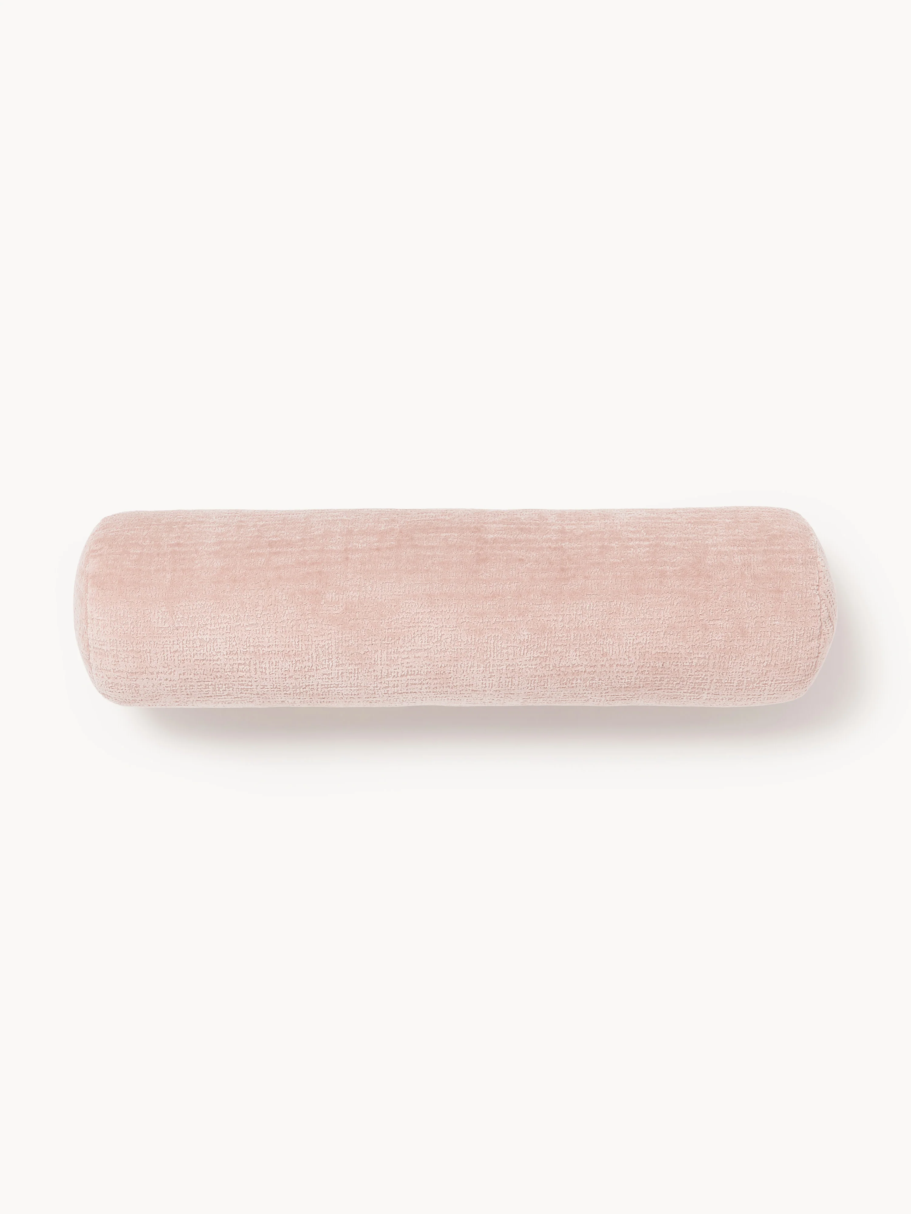 Westwing Collection Sofia sofa neck roll, Velvety woven fabric Peach