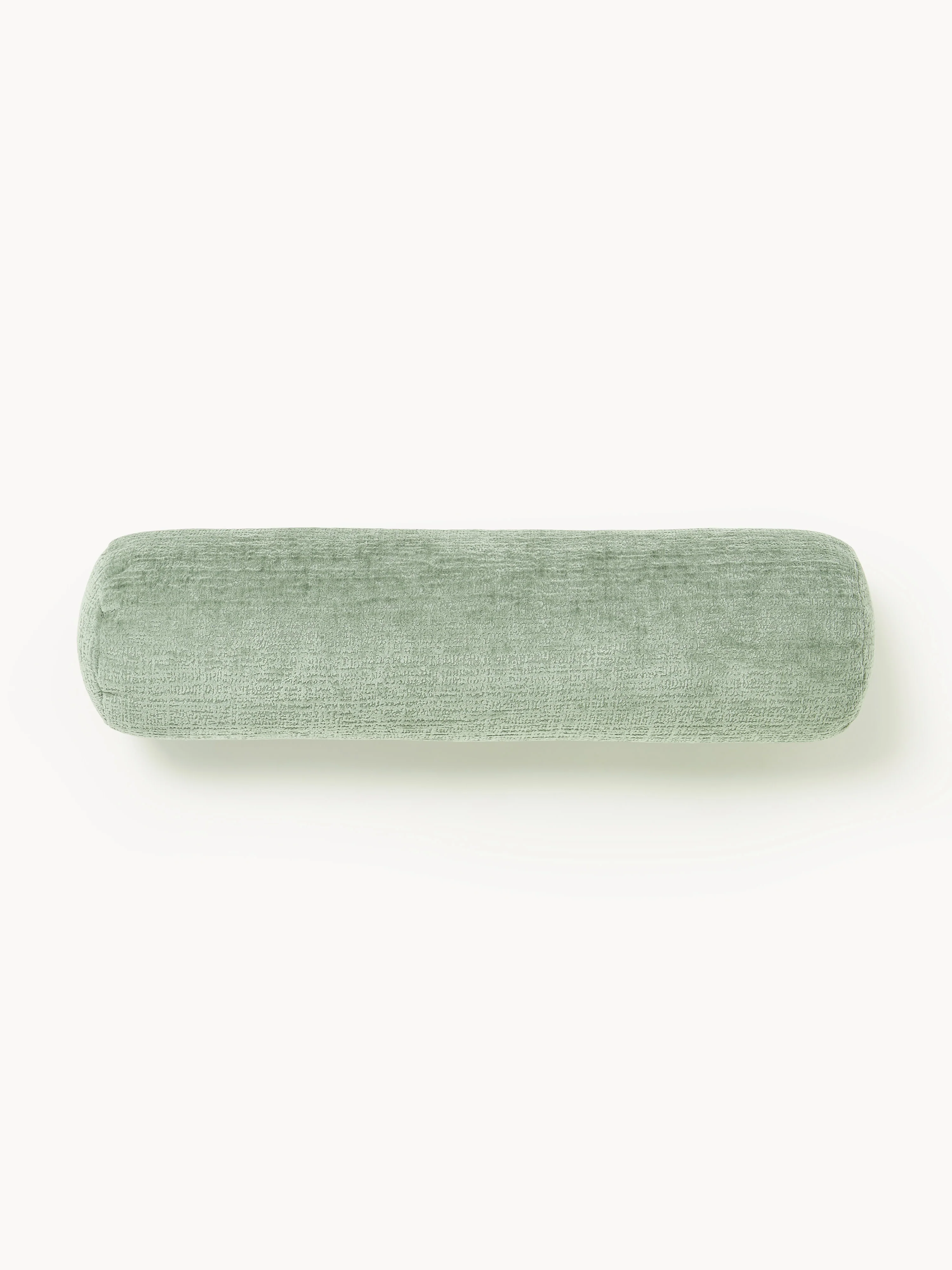 Westwing Collection Sofia sofa neck roll, Velvety woven fabric sage green