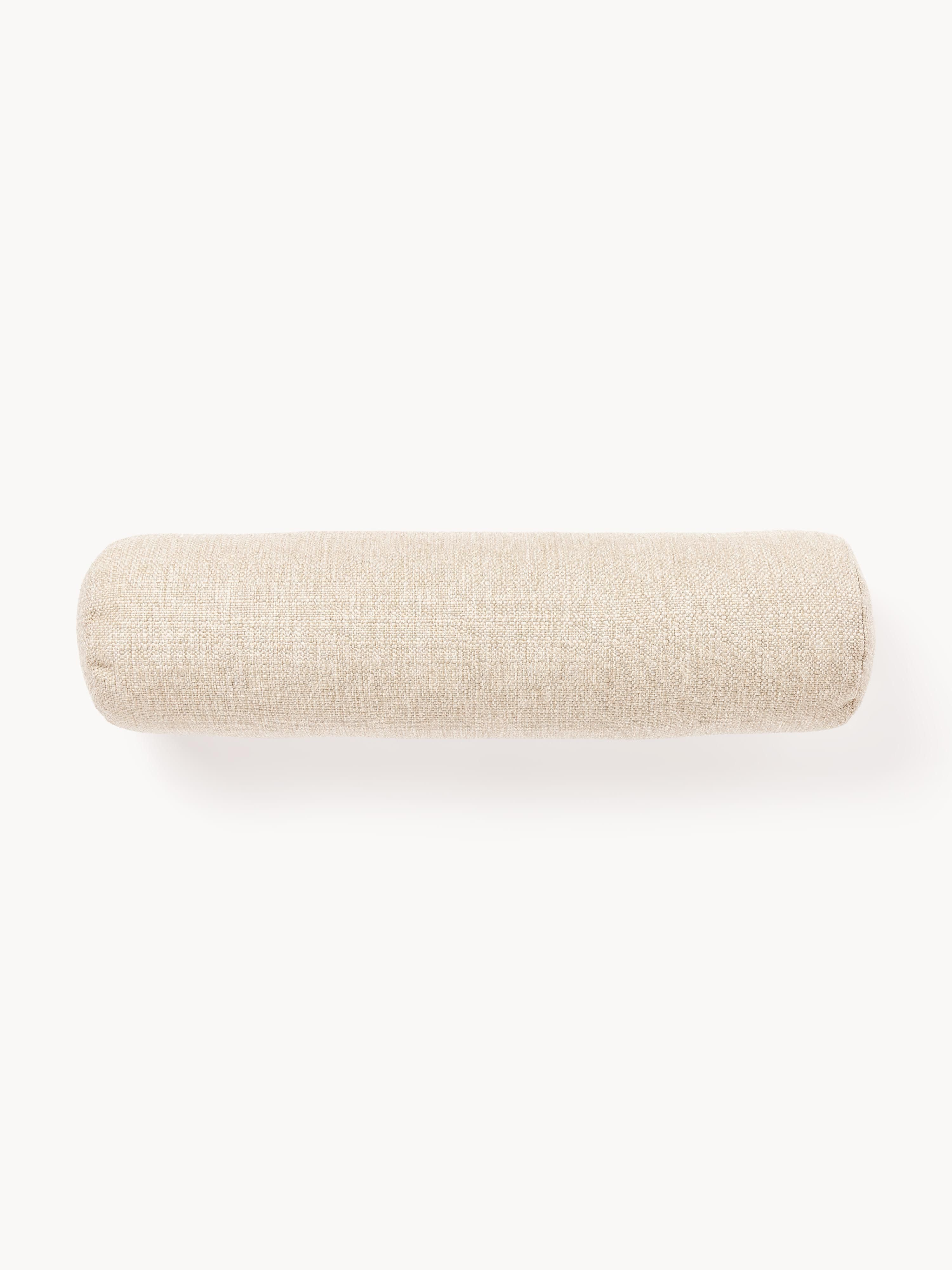 Westwing Collection Sofia sofa neck roll, Coarsely woven woven fabric, light beige