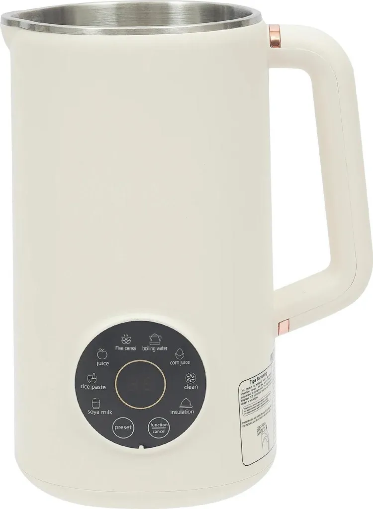 StarTech Soy milk maker - blender - hot & cold - 600 W - 30000 rpm - 10 stainless steel blades - automatic pulp ejection - touch LED display - cream white