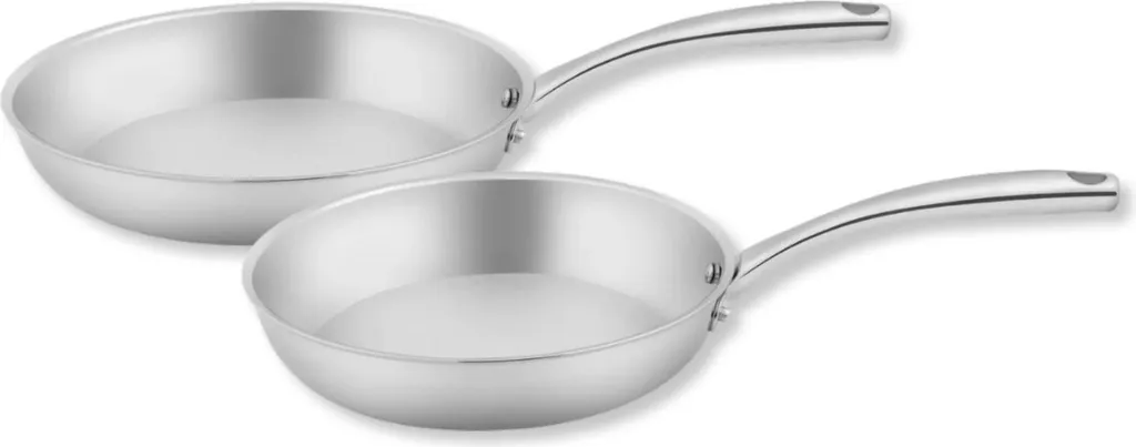 Sola Green Cooking Silver frying pan set – frying pan ø 24 and 28 cm – without non-stick coating