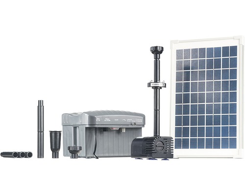 Solar pond pump set Heissner 750 l/h with LED lighting