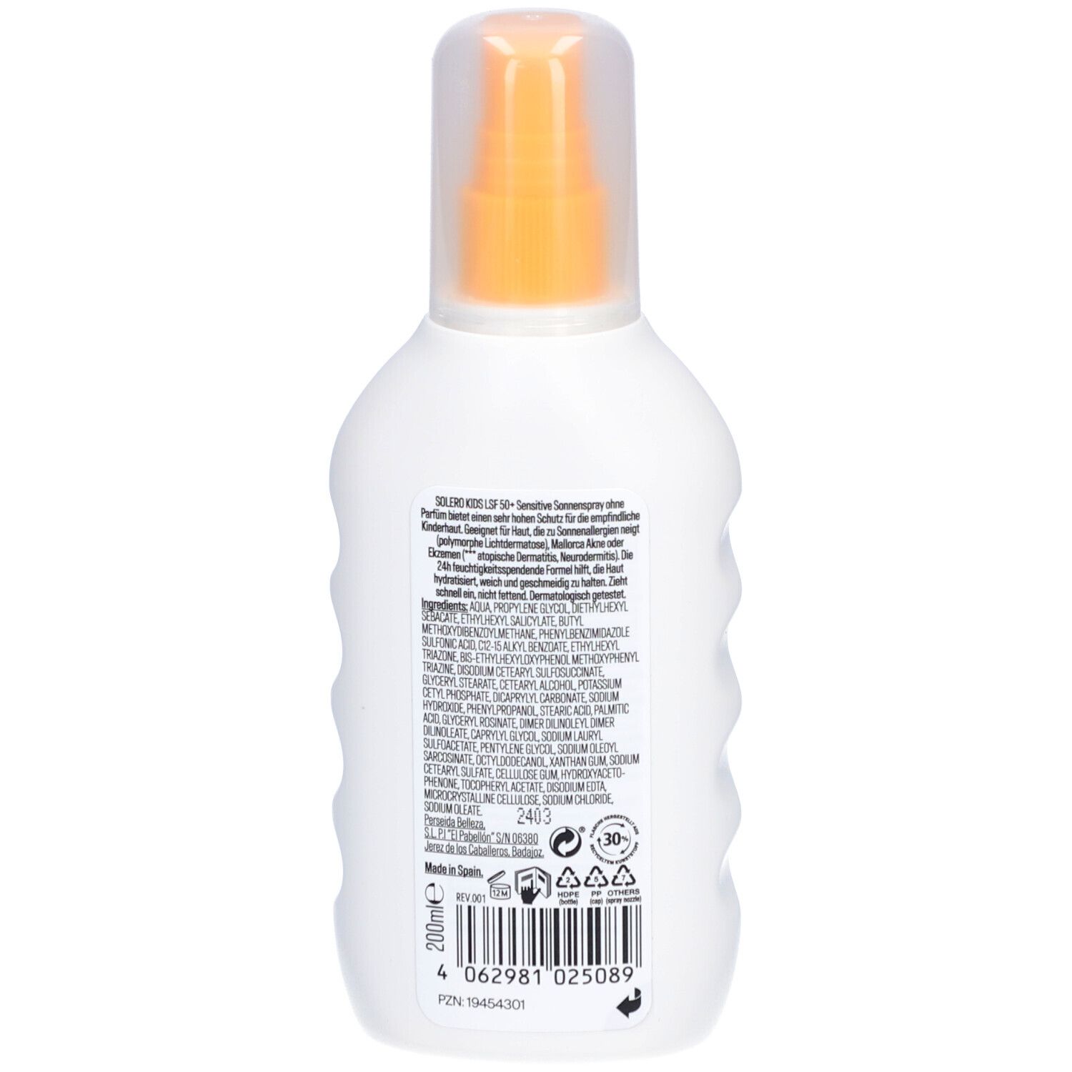 Solero Kids Sensitive Sun Spray SPF 50+, 200 ml