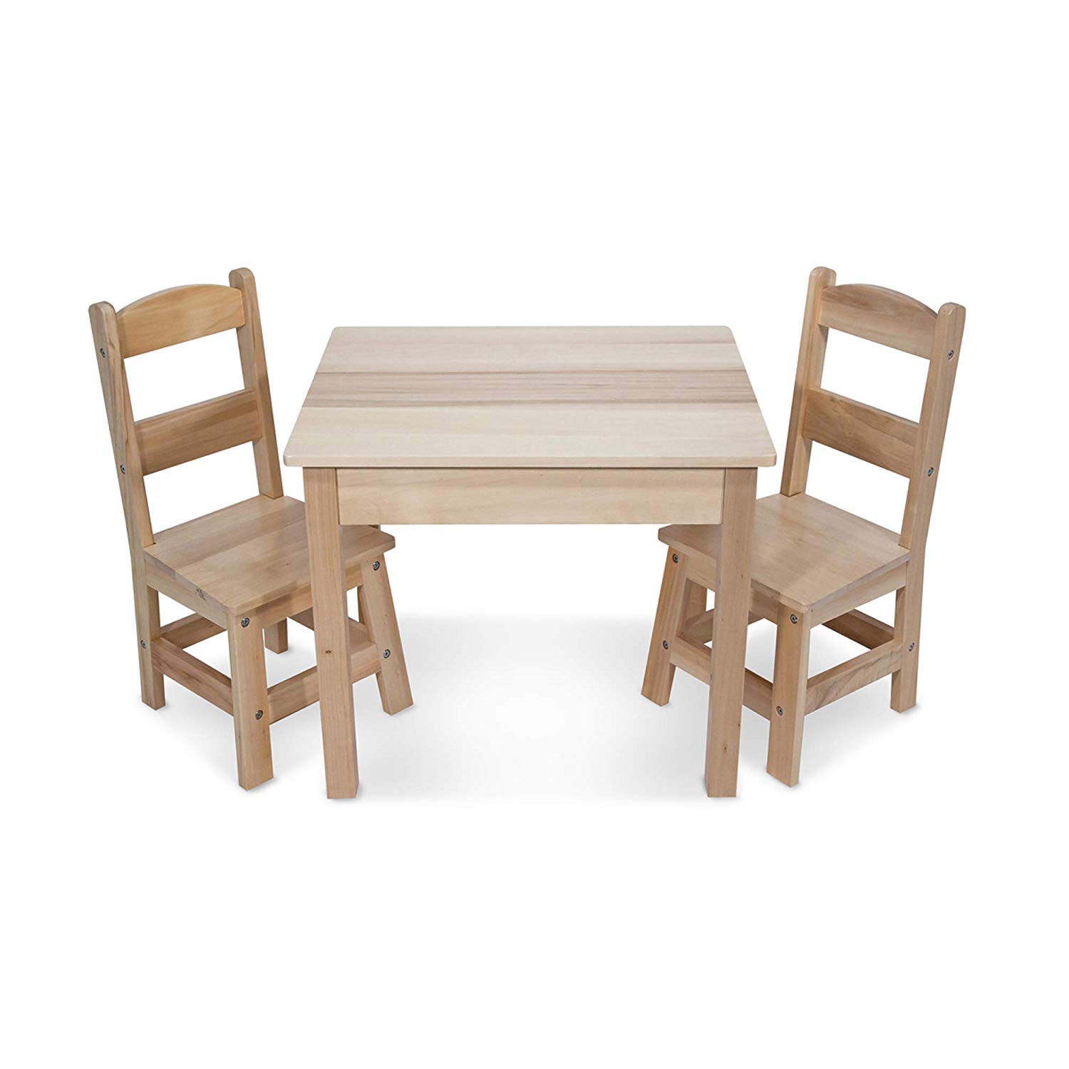 Melissa & Doug Solid Wood Kids Table and Chairs Set Includes Table/2 Chairs (3 Pieces)