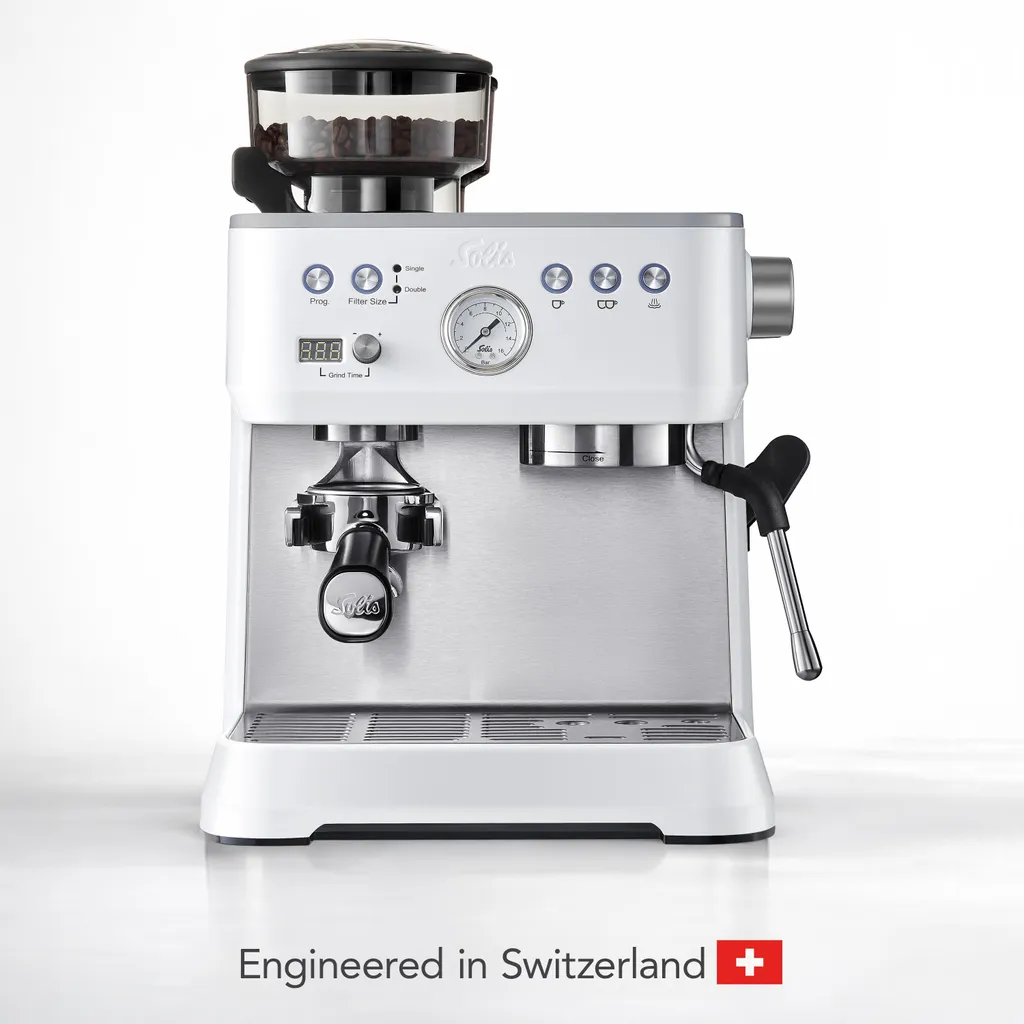 Solis portafilter coffee machine 54 mm portafilter milk frother bean grinder