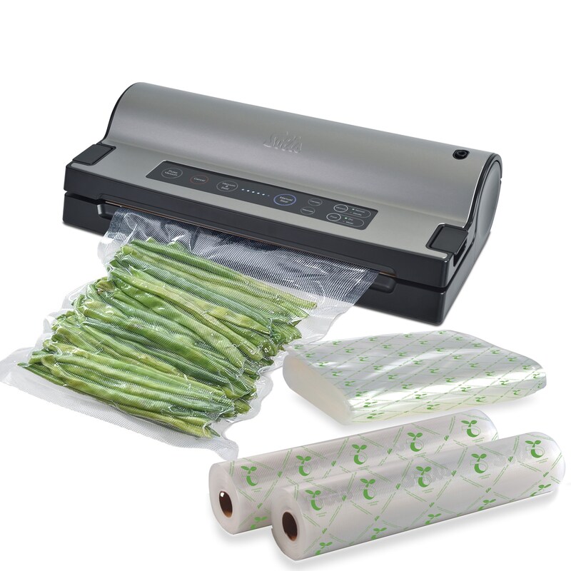 Solis vacuum sealer with marinating function, set including 60 bags & 4 rolls
