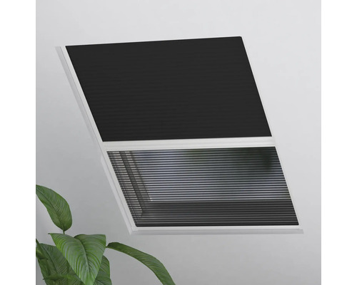Hornbach Soluna roof window insect protection pleated black 80x120 cm