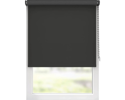 SOLUNA blackout roller blind colormatch V46 black with color-coordinated mechanism and backing 200x190 cm incl. clamp brackets and bottom rail made of plastic