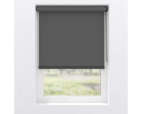 SOLUNA blackout roller blind colormatch V52 anthracite with color-coordinated mechanism and backing 115x190 cm incl. clamp brackets and metal bottom rail