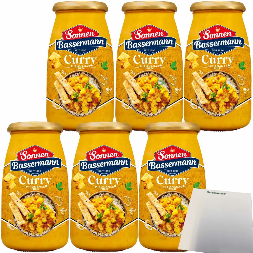 Sonnen Bassermann Curry Sauce with Pineapple 6-pack (6x520g jar) + usy block