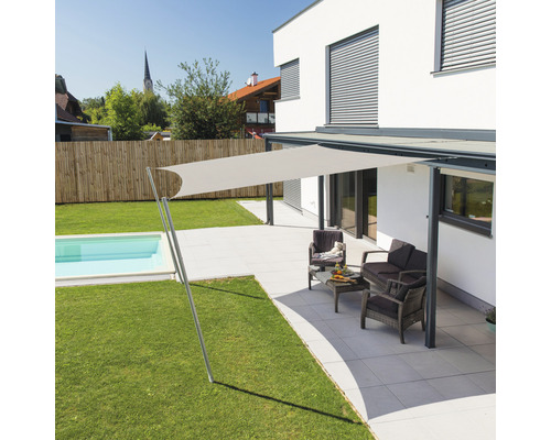Windhager Shade sail Cannes square gray 3x3 m