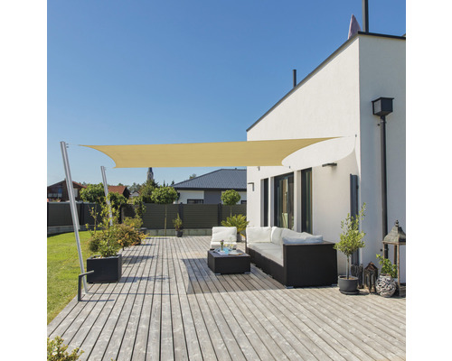 Windhager Sun sail Capri rectangle 4x5m cream white
