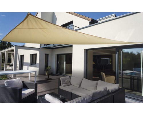 Floracord Awning triangle ivory with rain cover 360x360x360 cm