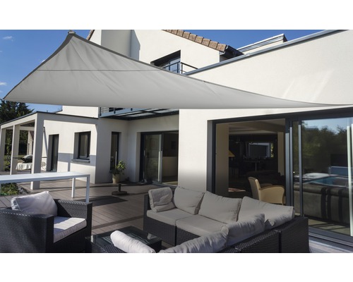 Awning triangle Floracord silver gray with rain cover 360x360x360 cm