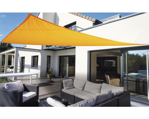 Floracord Awning triangle yellow with rain cover 360x360x360 cm