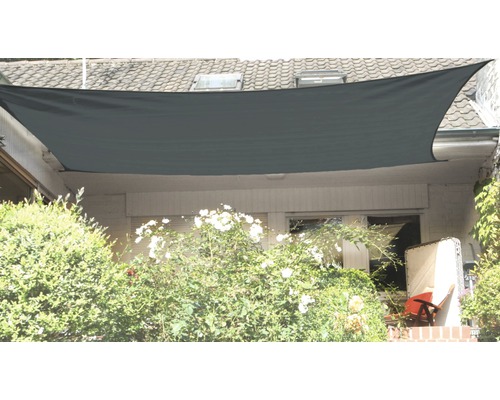 PeddyShield Rectangular sun sail anthracite with rain cover 400x450 cm