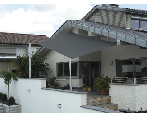 PeddyShield Awning trapeze anthracite with rain cover 500x500x400 cm