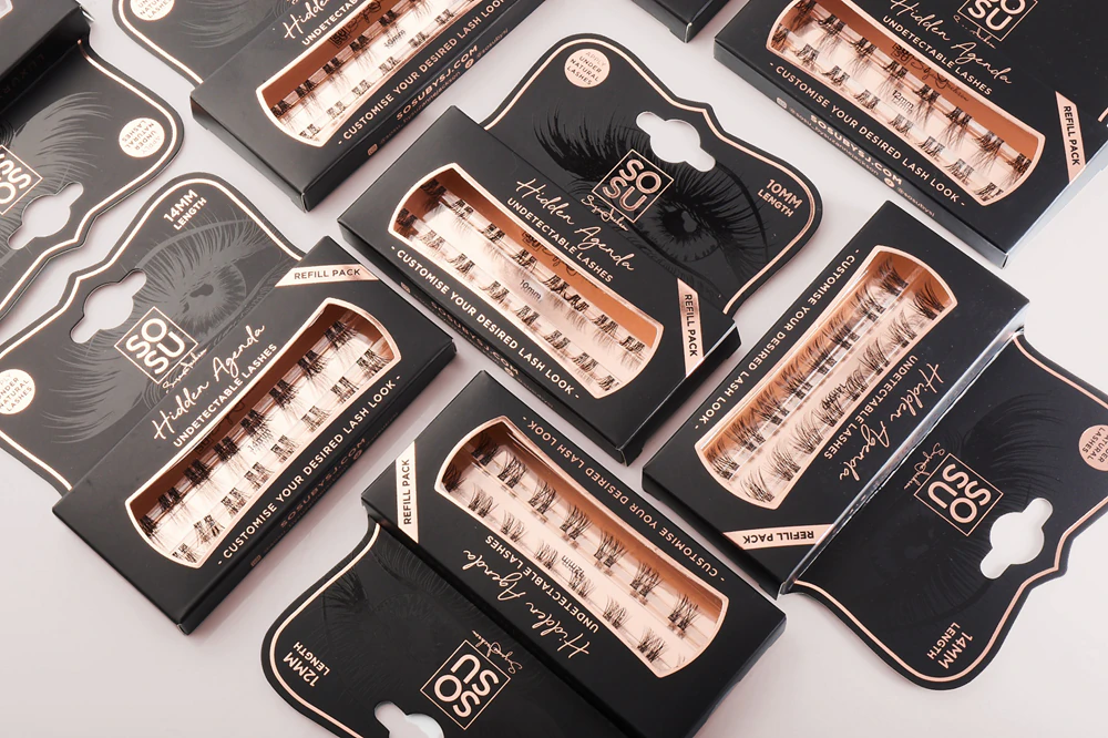 SOSU Cosmetics Hidden Agenda Undetectable Lashes knot-free bundles with self-adhesive eyelashes