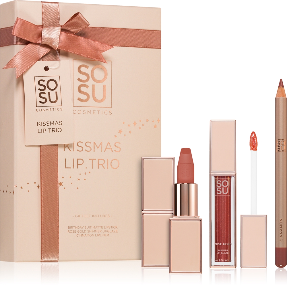 SOSU Cosmetics Kissmas Lip Trio Gift Set (for Lips)