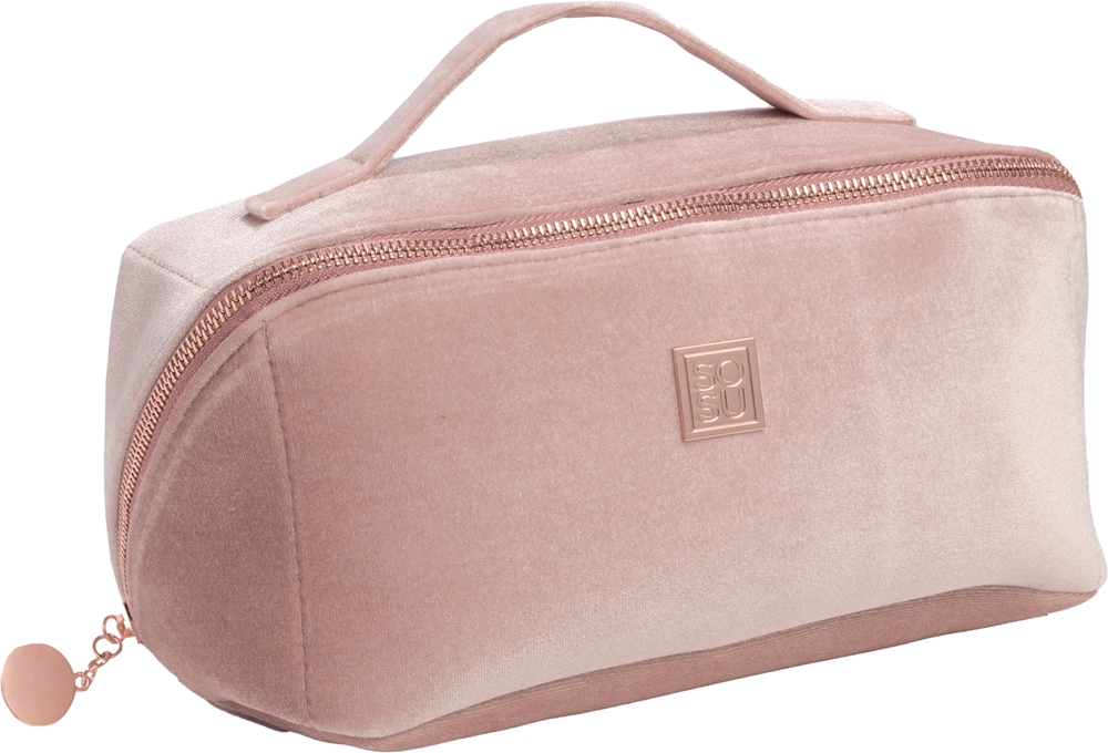 SOSU Cosmetics Luxury Velvet Vanity Bag Cosmetic Bag for Women - Large
