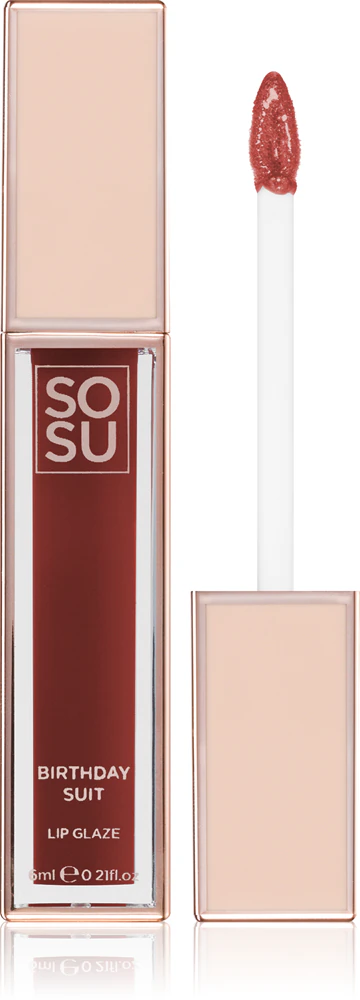 SOSU Cosmetics Satin Lip Glaze Hydrating Lip Gloss Farbton Birthday Suit 6 ml