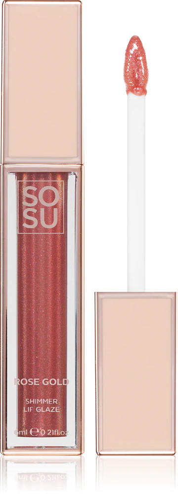 SOSU Cosmetics Shimmer Lip Glaze Hydrating lip gloss glitter Farbton Rose Gold 6 ml