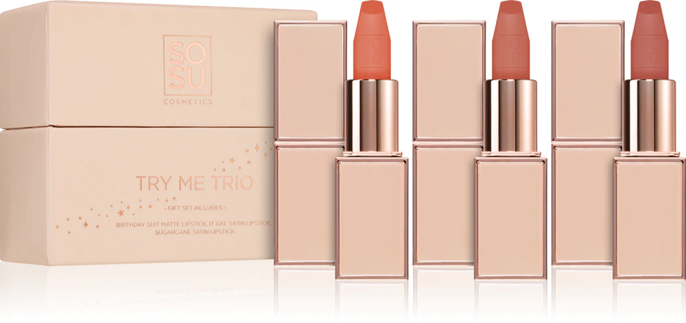 SOSU Cosmetics Try Me Trio Lipstick Set