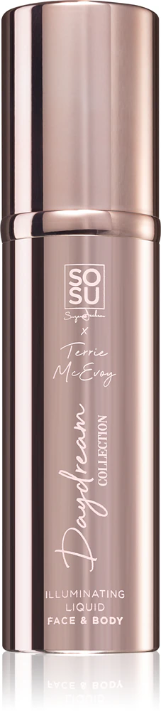 SOSU Cosmetics x Terrie McEvoy Daydream Collection liquid brightener For face and body