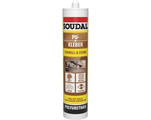 Soudal PU construction adhesive, beige, 425 g