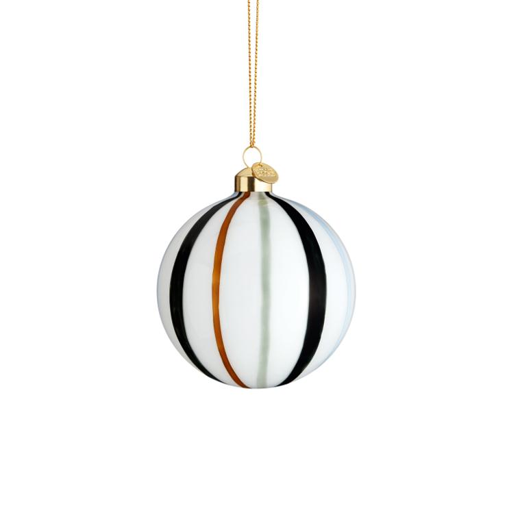 Holmegaard Souvenir Christmas Ball Strip Ø8Cm