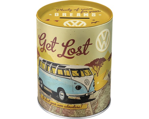 Nostalgic-Art VW Bulli Let's Get Lost Money Box 1 l Ø 10x13 cm