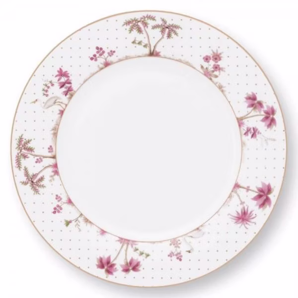 Dinner plate Jolie Dots Gold Pink 28cm by Pip Studio