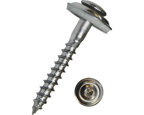 Roofing screw with sealing washer 4.5x55 mm stainless steel A2 with I-Star drive I 20, 100 pieces