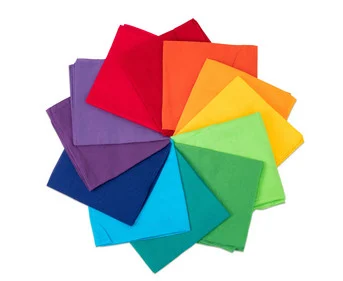 Rainbow play cloths, 80 x 80 cm, set of 12 in 12 colors