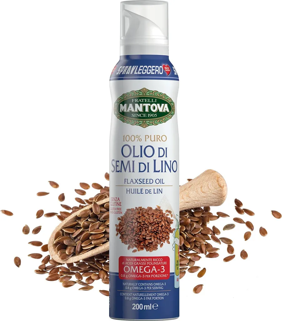 Fratelli Mantova SPRAYLEGGERO 100% Grape Seed Oil - the practical spray bottle allows you to save up to 90% of the oil. 200 ml
