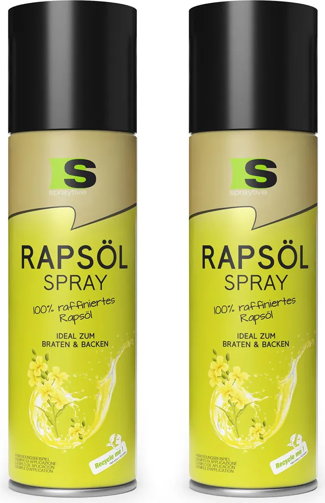 Spraytive 2 x 400ml Rapeseed Oil Spray - Oil spray for cooking, baking & salads - Up to 1600 sprays