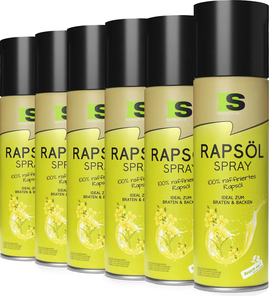 Spraytive 6 x 400ml Rapeseed Oil Spray - Oil spray for cooking, baking & salads - Up to 1600 sprays 2400 ml