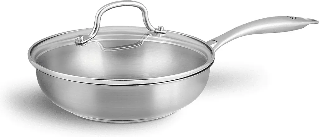SPRINGLANE Stainless Steel Frying Pan 20 cm with Glass Lid - Silver