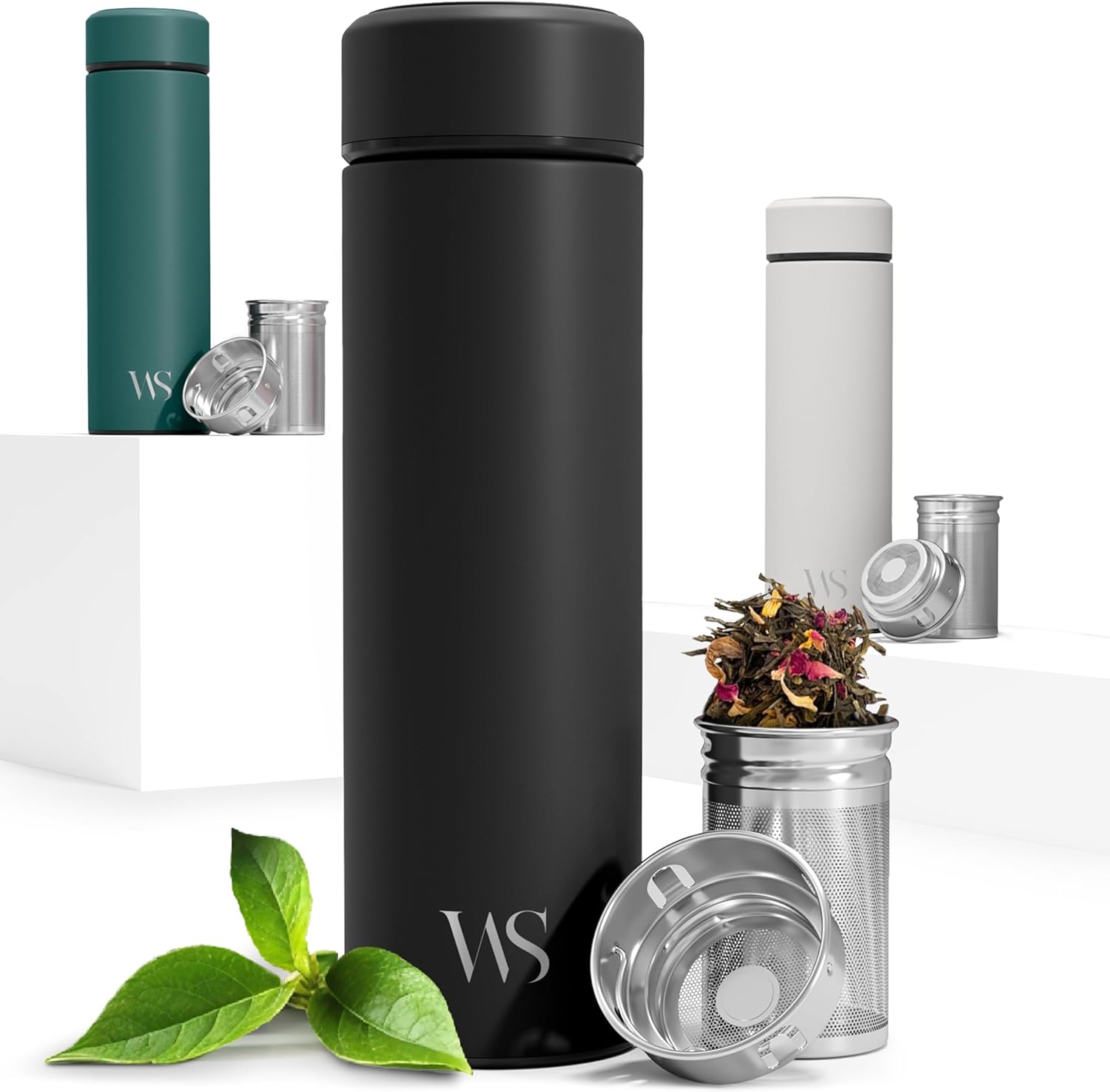 Tea / Fruit Infuser Water Bottle + Tea Strainer + Insert for Fruit, BPA-Free, Vacuum-Insulated 450 ml Stainless Steel Vacuum Flask Water Bottle Office Outdoor School Sports Bicycle Coffee Tea
