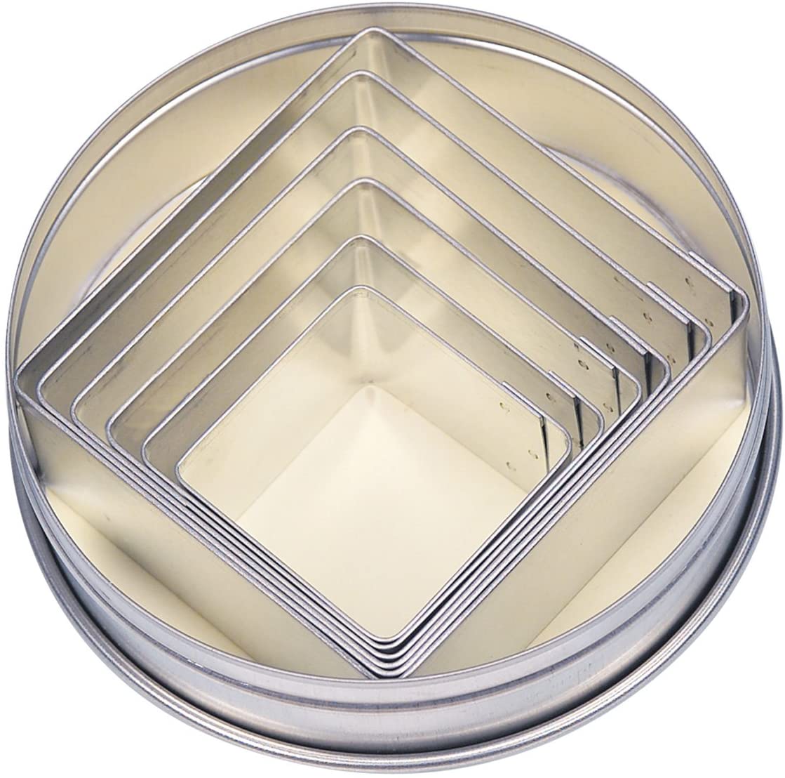 Staedter Städter 008090 Pastry Cutters in Storage Tin Square Pack of 6 Stainless Steel