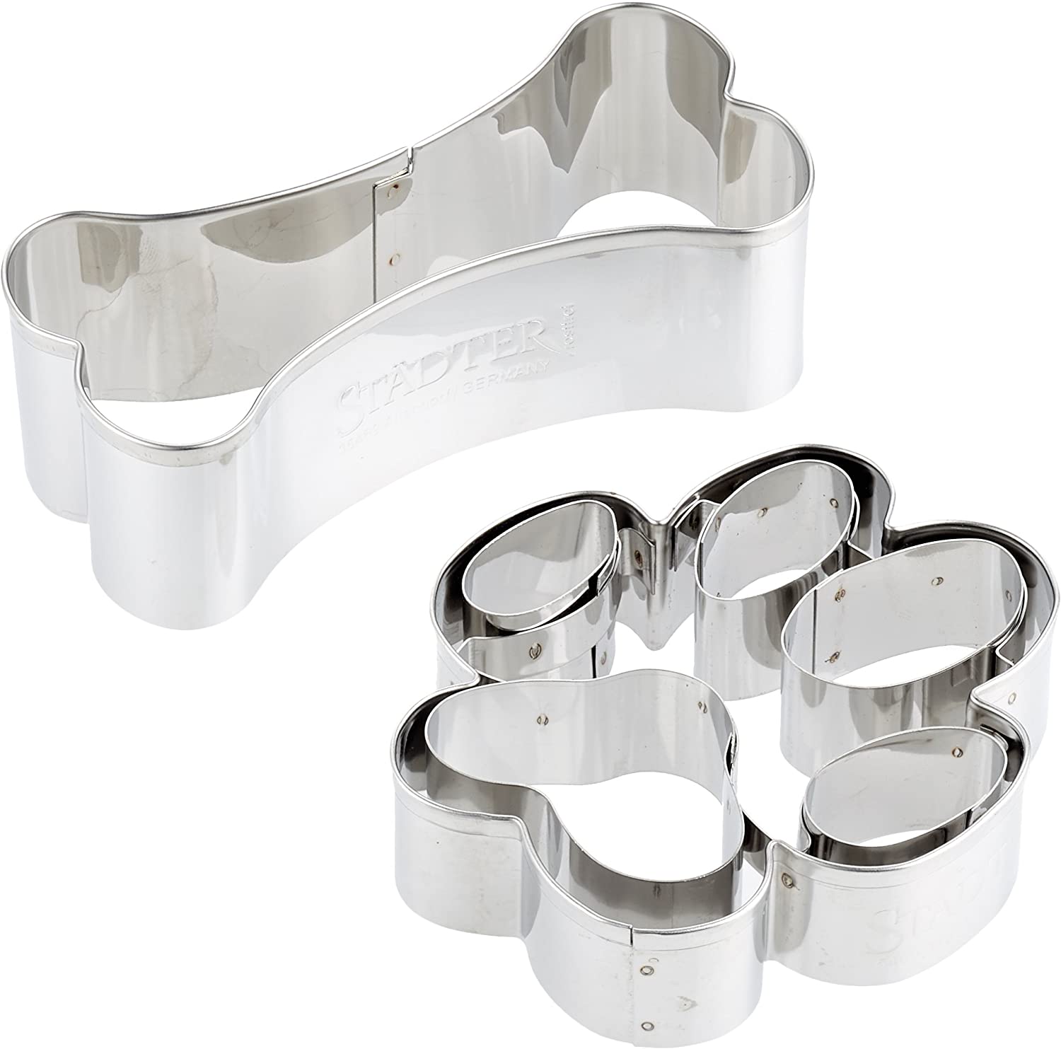 Staedter Städter 066137 Biscuit Cutter Set Dog Snacks Stainless Steel 2 Piece Set