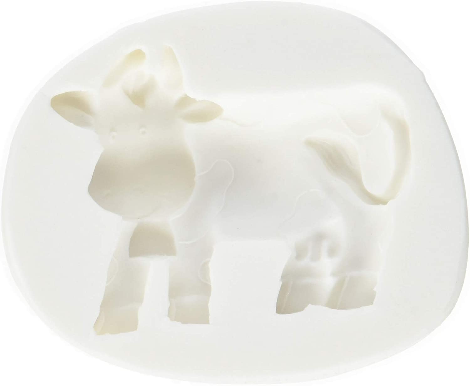Staedter \'Städter 257467 Flexible Silicone Mould – Model Cow, White, 7 x 5.5 x 3 cm