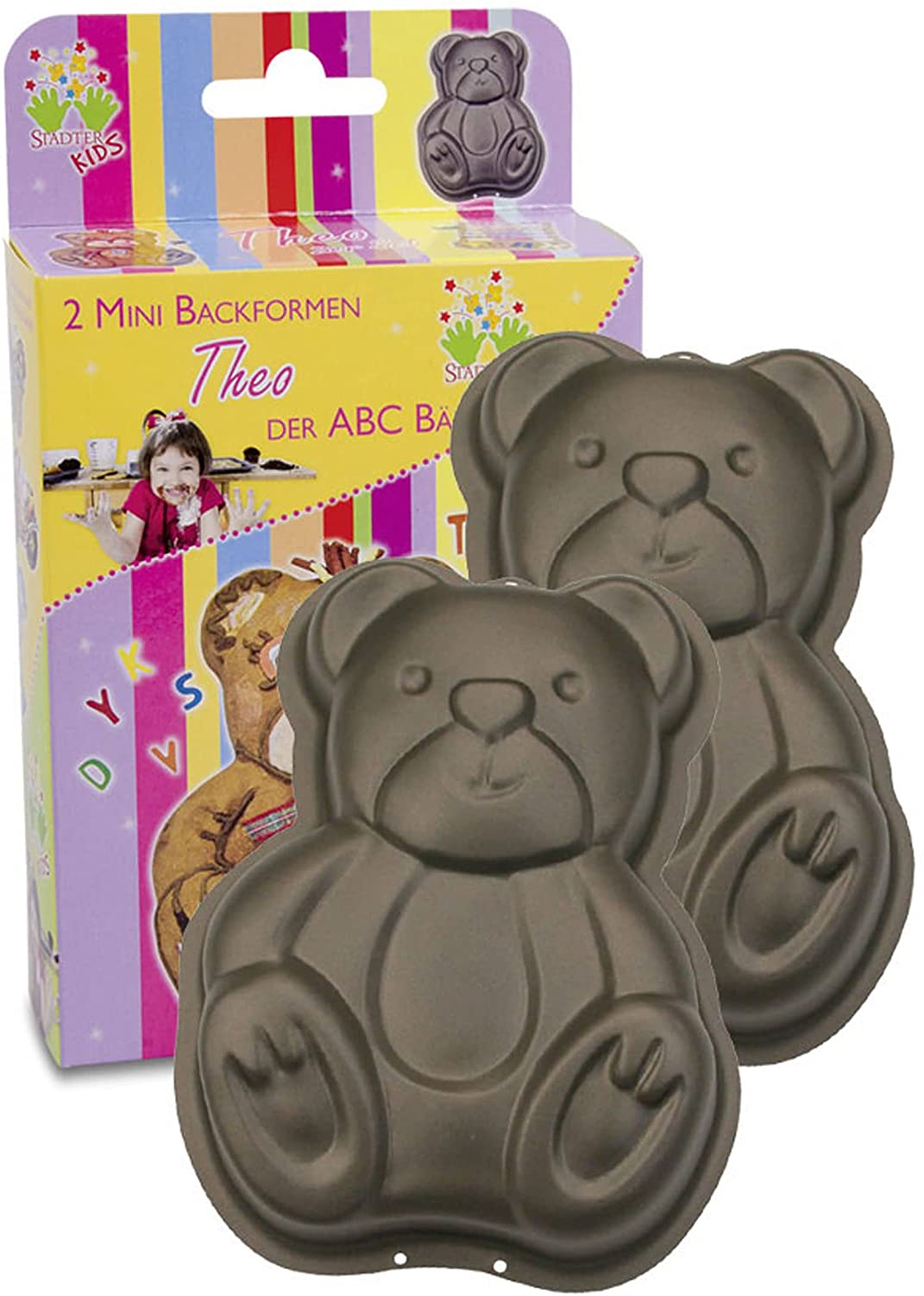 Staedter Städter 521117 Theo the ABC Bear Baking Mould, Set of 2 11 cm