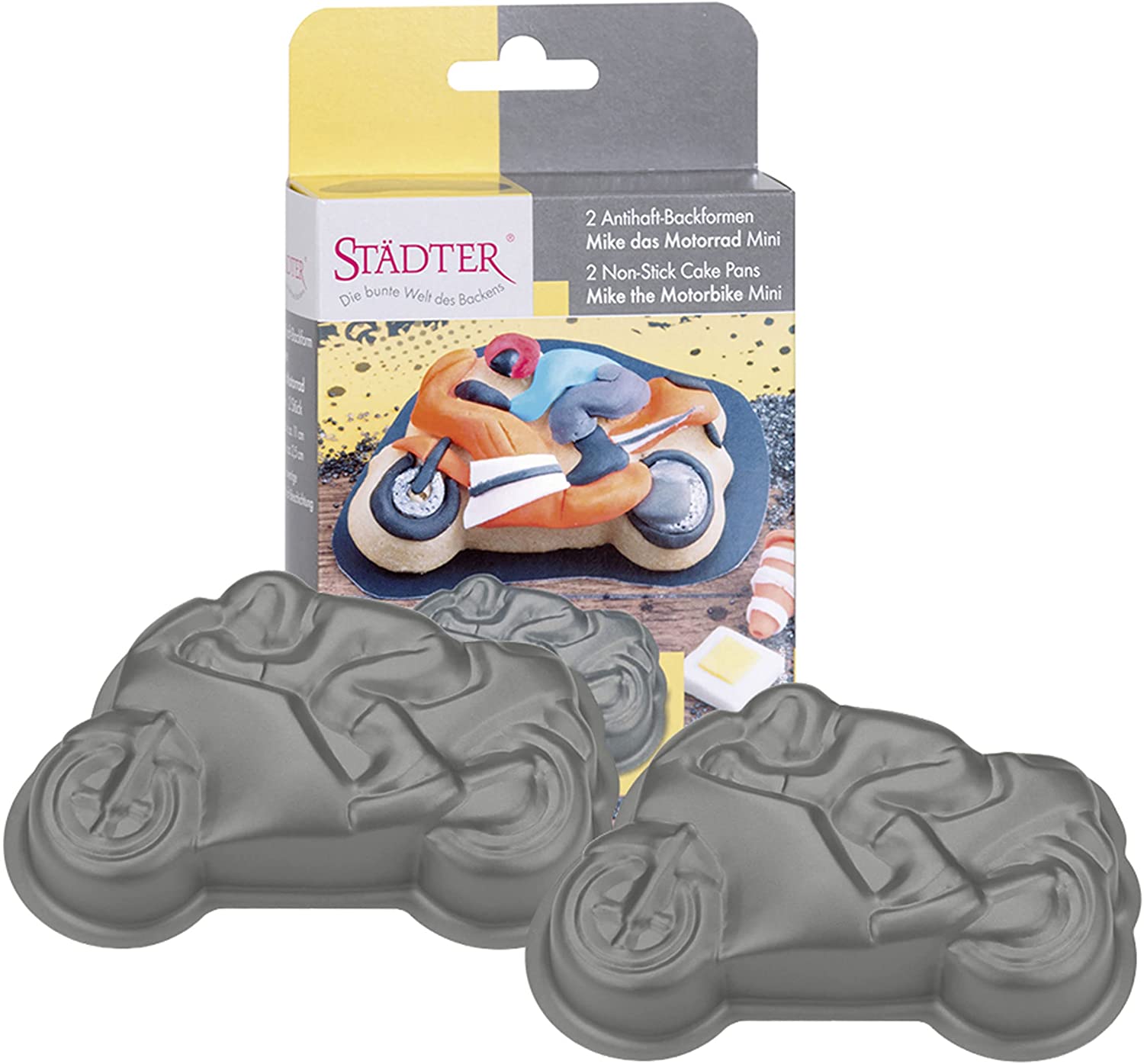 Staedter Städter 618053 Baking Mould Motorbike – Set of 2 – 11 cm
