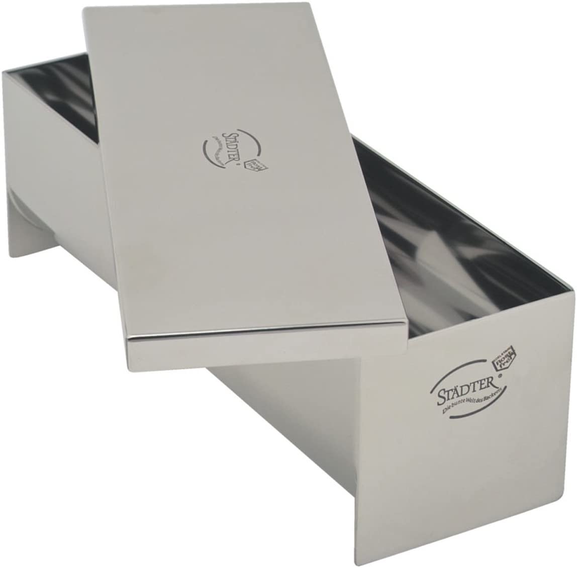 Staedter Städter 62207 Pie and Terrine Dish with Lid 230 x 75 x 75 mm 1 Litre Rustproof Stainless Steel
