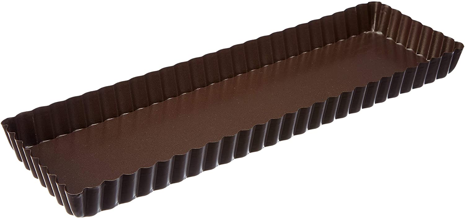 Staedter Städter 627253 Rectangular Cake Tin with Removable Base, Wavy Edge and Non-Stick Coating 35 x 11 cm